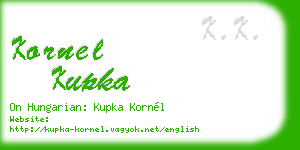 kornel kupka business card
